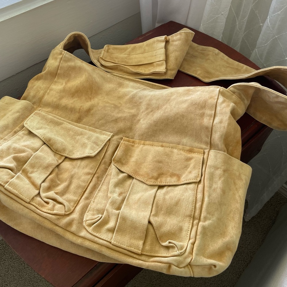 Free People Mustard Color Canvas Shoulder Bag